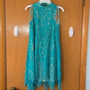 Lace Turquoise Blue Dress